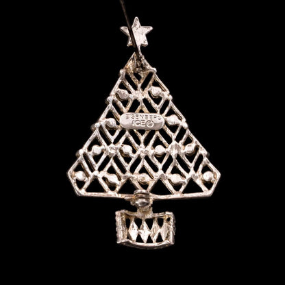 Eisenberg-Ice-Weihnachtsbaum-Brosche-versilberte-Rükseite-Signatur