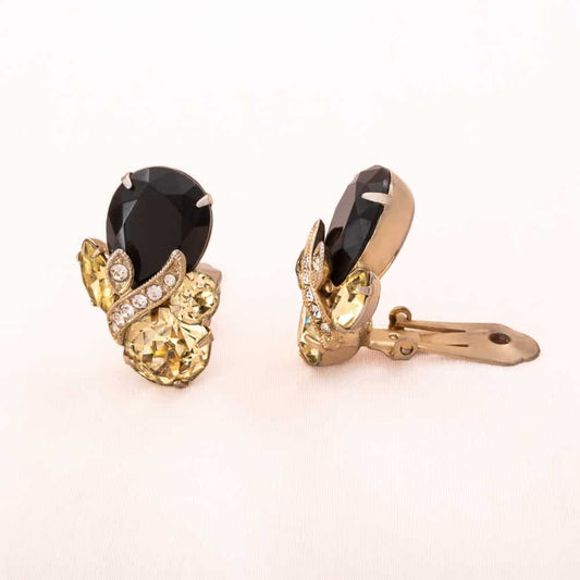 Eisenberg-Ice-Ohrclips-Strass-schwarz-gelb