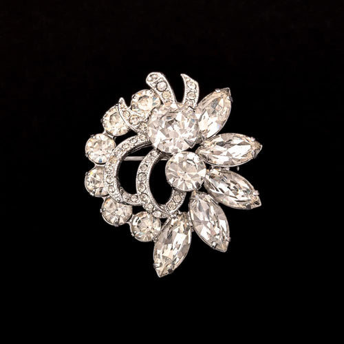 EISENBERG ICE Brosche mit glitzernden Strasssteinen Vintage Schmuck