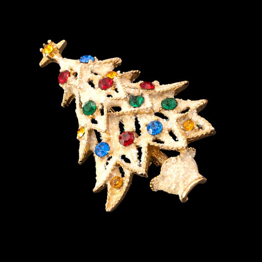 Eisenberg-Ice-Weihnachtsbaum-Brosche-weiß-glitzernd-bunte-Strasssteine