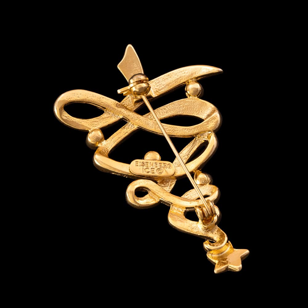 Eisenberg-Ice-Brosche-Weihnachtsbaum-vergoldete-Rückseite-signiert
