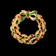 GERRYS Christmas Wreath Brooch Vintage Fashion Jewelry