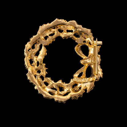 Gerrys-Weihnachtskranz-Brosche-vergoldete-Rückseite-signiert