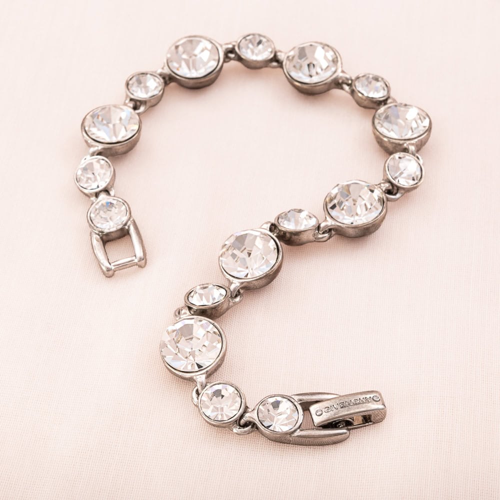 Givenchy-Armband-Tennisarmband-silberfarben-rnde-Kristalle