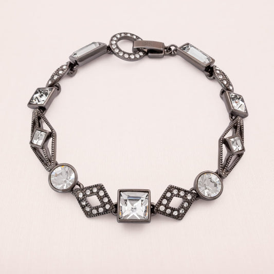 Givenchy-Armband-Kristalle-verschiedene-Schliffformen-geschwärzt-rhodinierte-Fassung