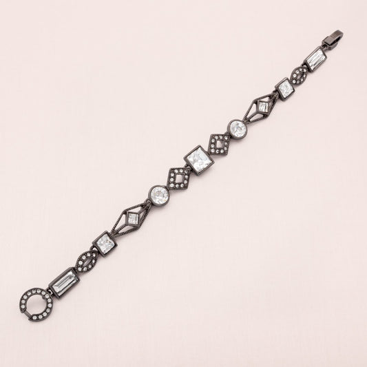 Givenchy-Armband-Kristalle-verschiedene-Schliffformen-geschwärzt-rhodinierte-Fassung
