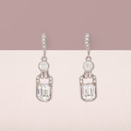 GIVENCHY Ohrringe Kristall Hänger rhodiniert funkelnd Vintage Schmuck