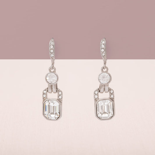 Givenchy-Ohrringe-elegante-Hänger-rhodiniert-Kristallbesetzt