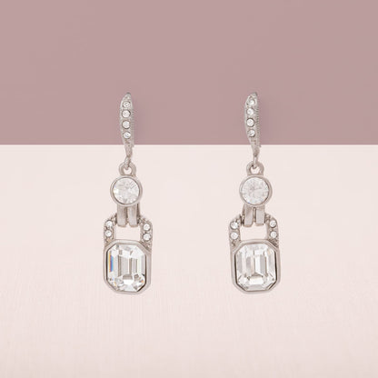 Givenchy-Ohrringe-elegante-Hänger-rhodiniert-Kristallbesetzt