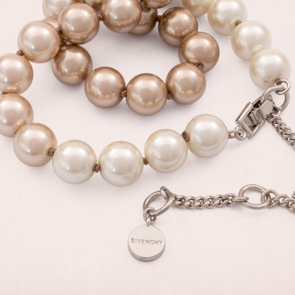 Givenchy-Perlenkette-Perlen-Farbverlauf-weiß-beige-signiert