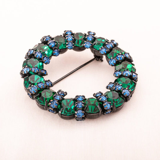 Joseph-Warner-Brosche-Kranz-Strass-grün-blau