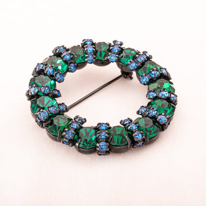 Joseph-Warner-Brosche-Kranz-Strass-grün-blau