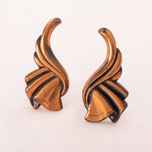 Kupfer-Ohrclips-Art-Deco-Design-1934