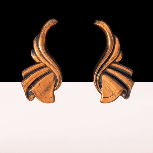 Kupfer-Ohrclips-Art-Deco-Design-1934