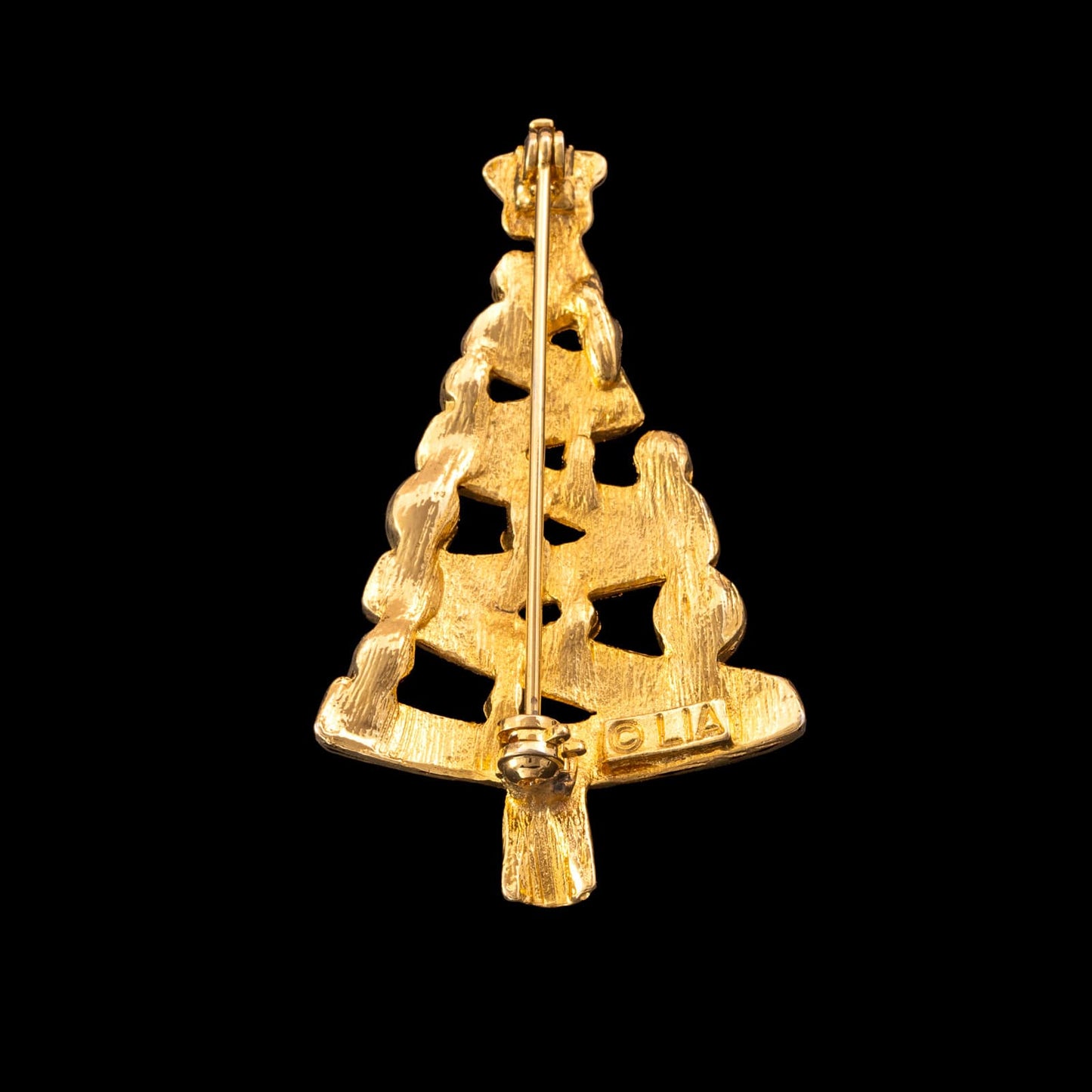 Lia-Brosche-Weihnachtsbaum-vergoldete-Rückseite-signiert