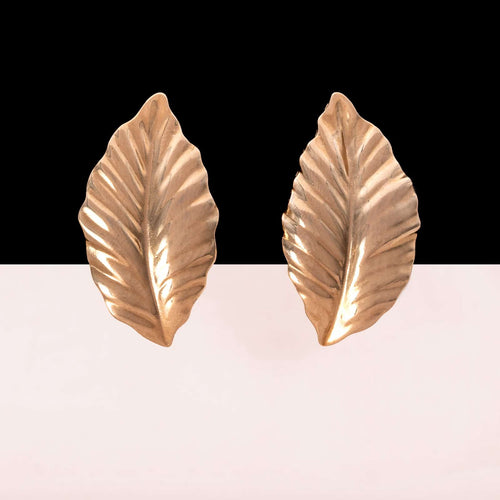 LOUIS FÉRAUD - PARIS earrings in elegant leaf shape
