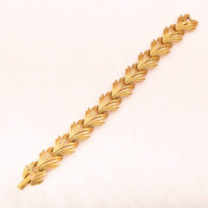 Monet-Armband-vergoldet-abstrakte-Blätter-Kettenglieder