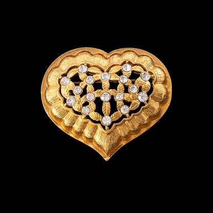Monet-Brosche-vergoldet-Herz-Strass-besetzt