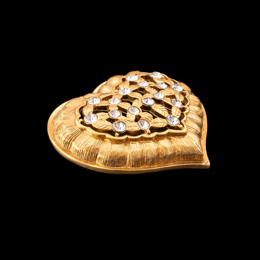 Monet-Brosche-vergoldet-Herz-Strass-besetzt