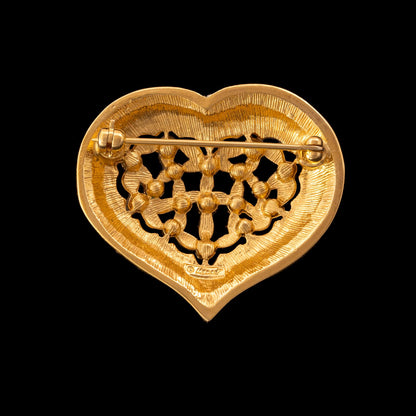 Monet-Brosche-vergoldet-Herz-Rückeite-signiert