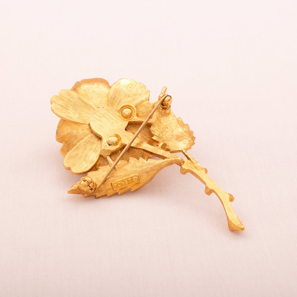 Monet-Rosen-Brosache-vergoldet-60s-Rückseite