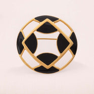 MONET Vintage Brooch 1980s geometric black enamel