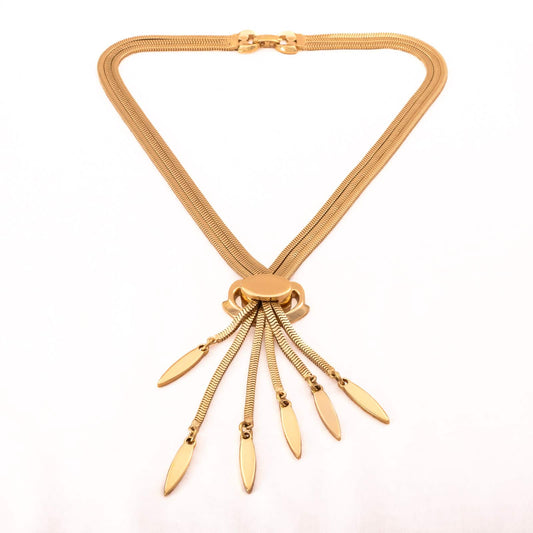 MONET-verstellbare-Halskette-drei-vergoldete-Schlangenketten-ovaler-Schieber