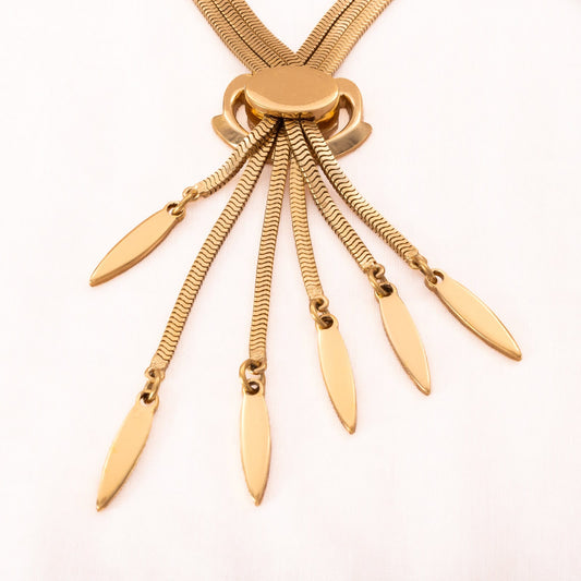 MONET-verstellbare-Halskette-drei-vergoldete-Schlangenketten-ovaler-Schieber