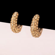 MONET glittering clip-on earrings in creole design