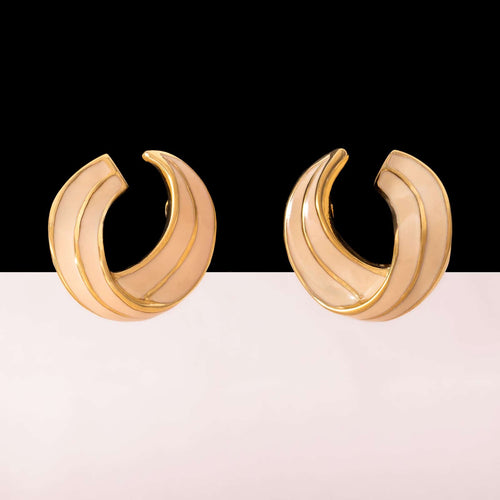 MONET artistically shaped ear clips adorned with enamel