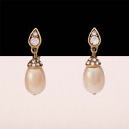 MONET Vintage Ear Clips Gilded with Elegant Pearl Drops