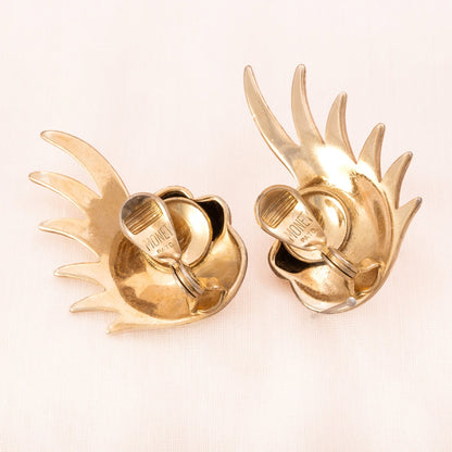 Monet-Ohrclips-1952-vergoldete-Rückseiten-signiert