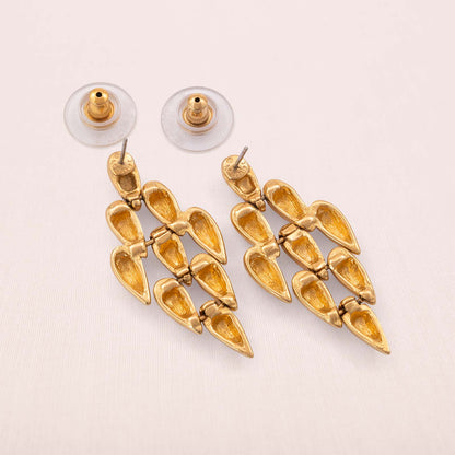 Monet-Ohrringe-Hänger-vergoldete-Rückseiten-signiert