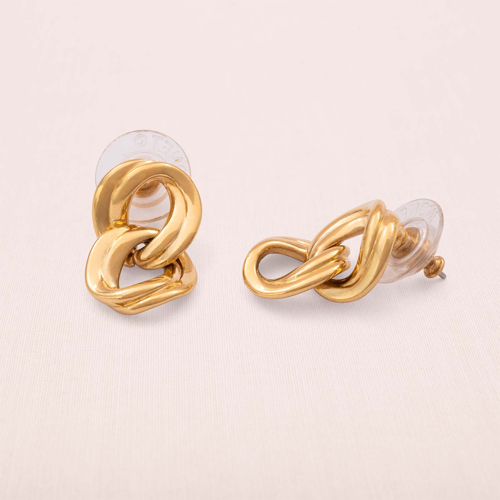 Monet-Ohrringe-vergoldet-zwei-gewellte-Kettenglieder