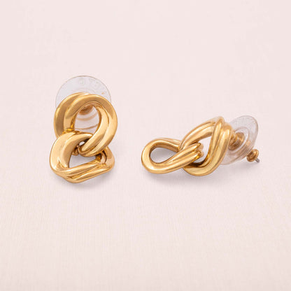 Monet-Ohrringe-vergoldet-zwei-gewellte-Kettenglieder