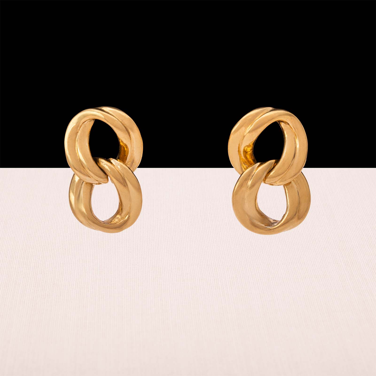 Monet-Ohrringe-vergoldet-zwei-gewellte-Kettenglieder