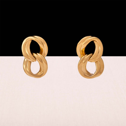 Monet-Ohrringe-vergoldet-zwei-gewellte-Kettenglieder