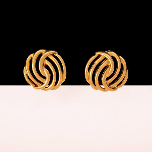 MONET Ohrringe vergoldet rund durchbrochene Design Klassiker