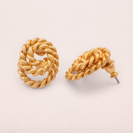 Monet-Ohrringe-vergoldetes-Knoten-Kordel-Design