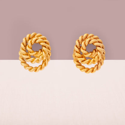 Monet-Ohrringe-vergoldetes-Knoten-Kordel-Design