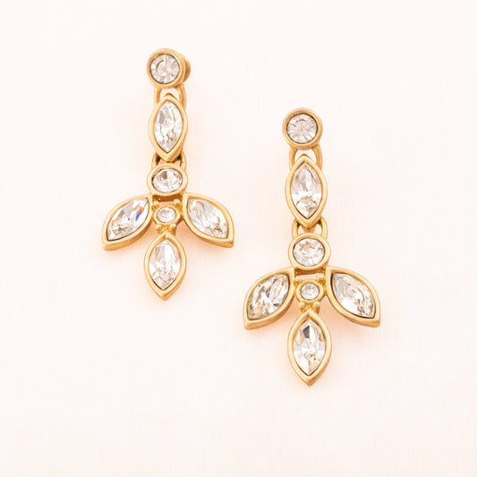 Monet-Ohrringe-vergoldet-Kristall-Hänger-Navetteschliff