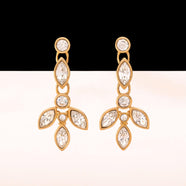 MONET Vintage Hängeohrringe vergoldet Navette Strass