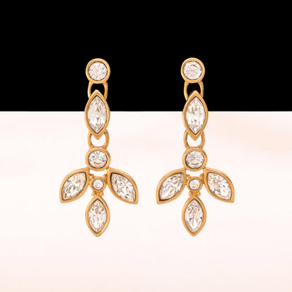 Monet-Ohrringe-vergoldet-Kristall-Hänger-Navetteschliff