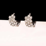 MONET Ohrringe silberfarben rhodiniert Kreolen mit Kristallen