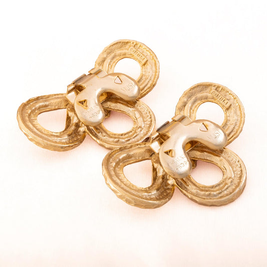 Musi-Schuhclips-Schleifen-Design-Vergoldete-Rückseiten-signiert