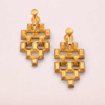 Napier-Ohrclips-Hänger-vergoldete-Rückseiten-signiert