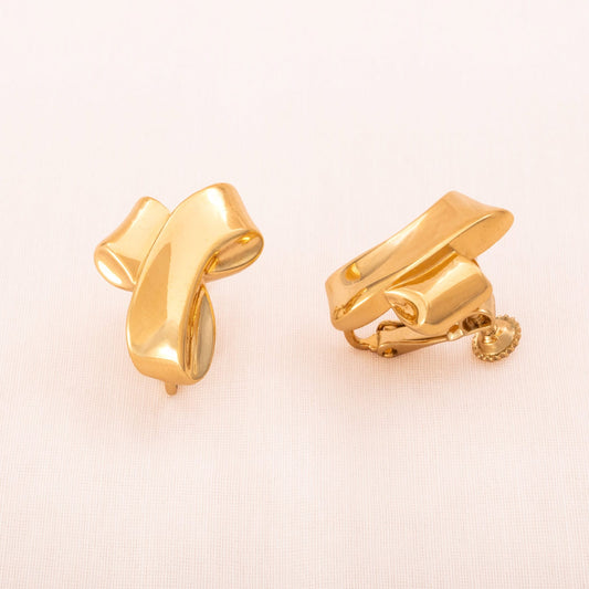 Napier-Ohrclips-verstellbar-Schlaufen-Design-vergoldet
