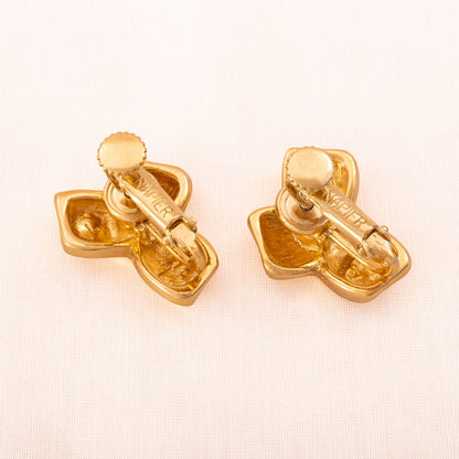 Napier-Ohrclips-verstellbar-vergoldete-Rückseiten-signiert