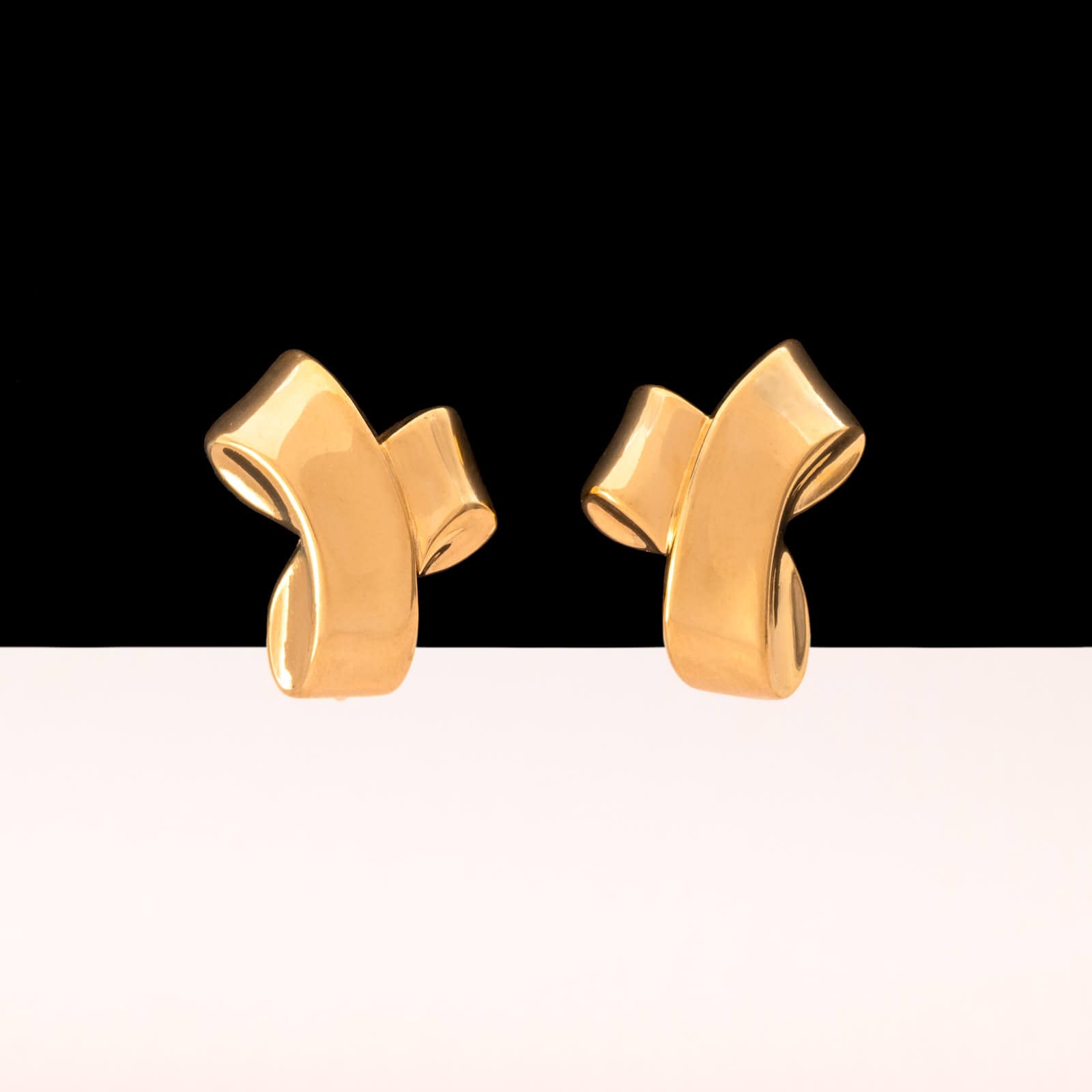 Napier-Ohrclips-verstellbar-Schlaufen-Design-vergoldet