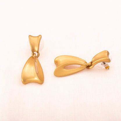 Napier-Ohrringe-Hänger-Schlaufen-matt-vergoldet-1990er